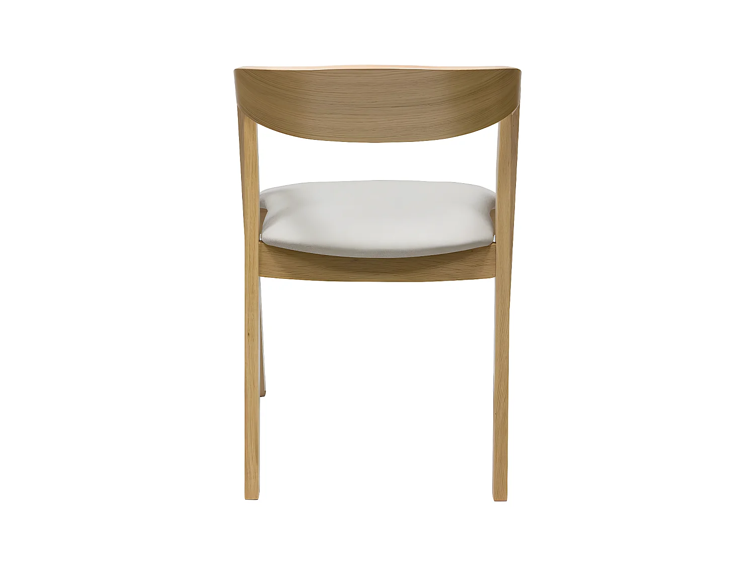 Set de 2 sillas nórdicas de madera clara de roble macizo y tela beige LOVA