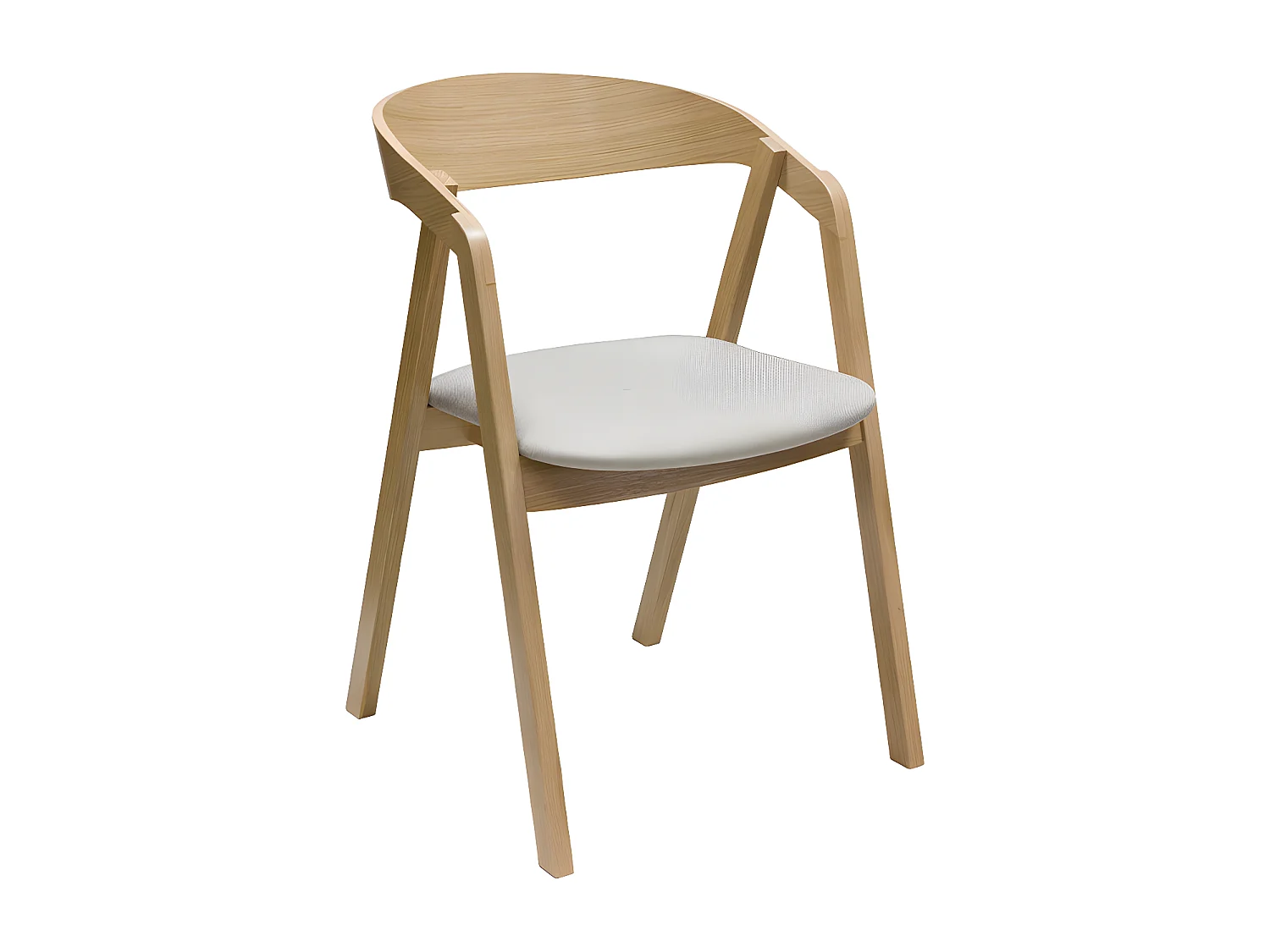 Sedie scandinave in legno chiaro massello di rovere e tessuto beige (set di 2) LOVA