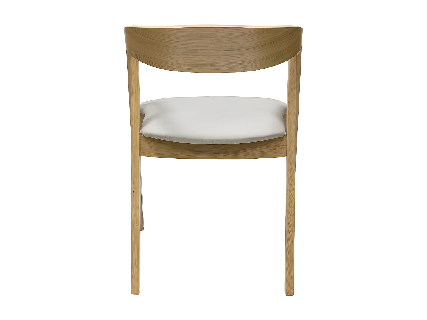 Sedie scandinave in legno chiaro massello di rovere e tessuto beige (set di 2) LOVA