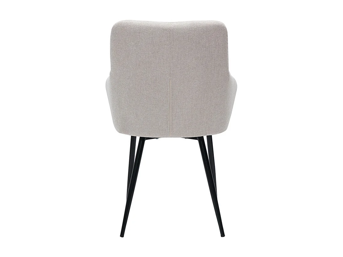 Design-Stühle Stoff mit strukturiertem Samteffekt in Beige und schwarze Metallfüße (2er-Set) MONTERO