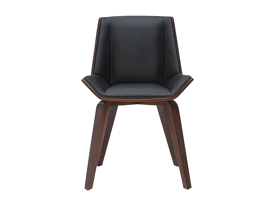 Chaise design noir et bois foncé noyer MELKIOR