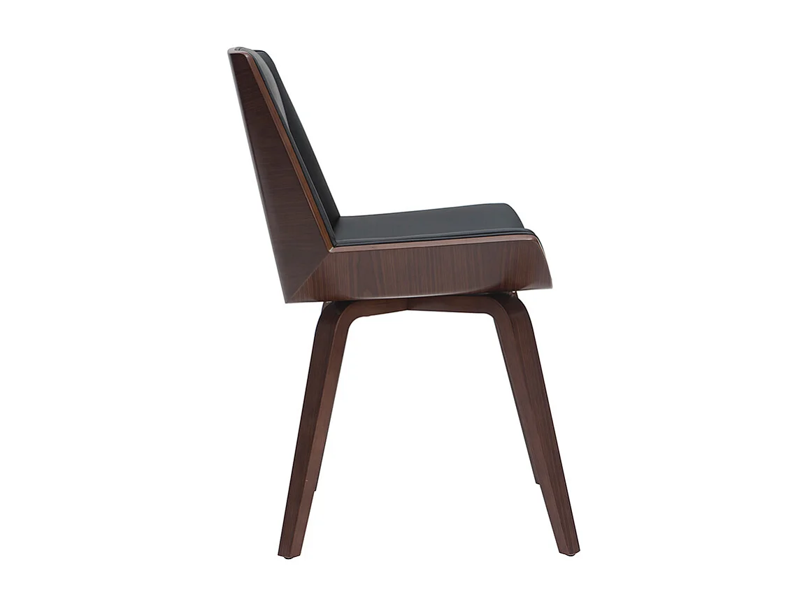 Chaise design noir et bois foncé noyer MELKIOR