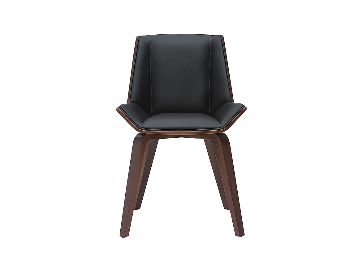 Sedia di design nera e legno scuro MELKIOR