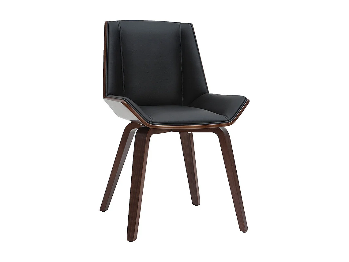 Sedia di design nera e legno scuro MELKIOR