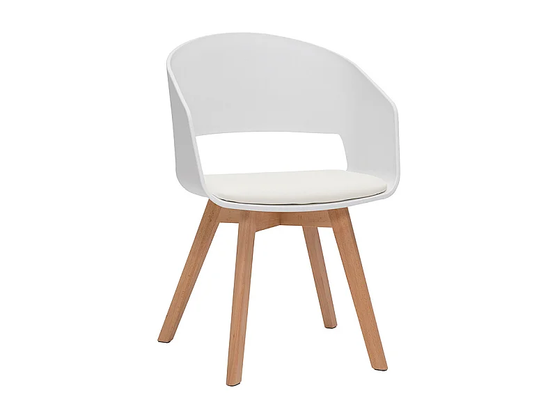 Sedia scandinava bianco e legno chiaro PRISMA