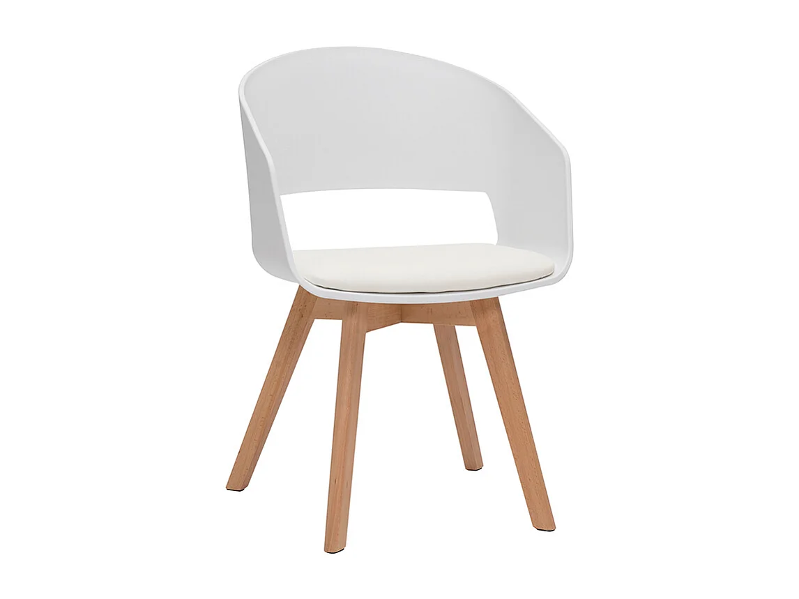 Sedia scandinava bianco e legno chiaro PRISMA