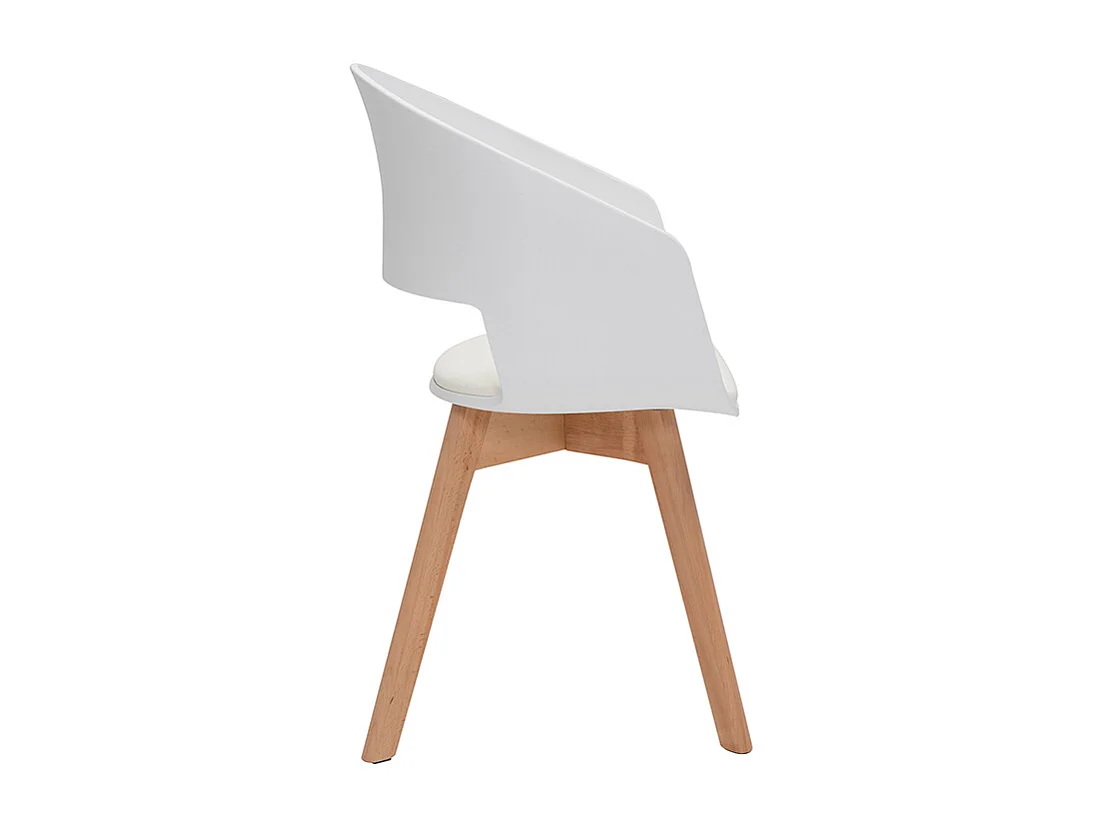 Sedia scandinava bianco e legno chiaro PRISMA