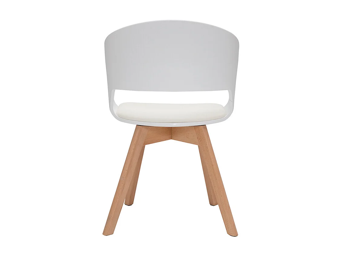 Sedia scandinava bianco e legno chiaro PRISMA