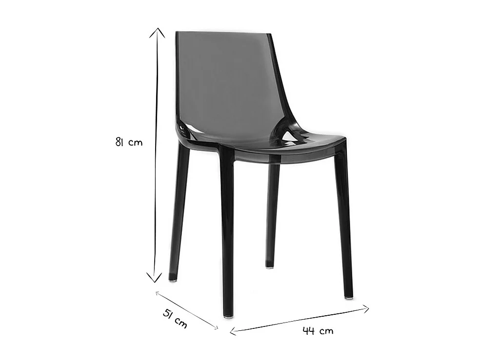 Chaises design empilables bleu pétrole transparent  intérieur - extérieur (lot de 2) YZEL