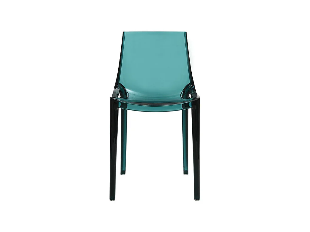 Chaises design empilables bleu pétrole transparent  intérieur - extérieur (lot de 2) YZEL