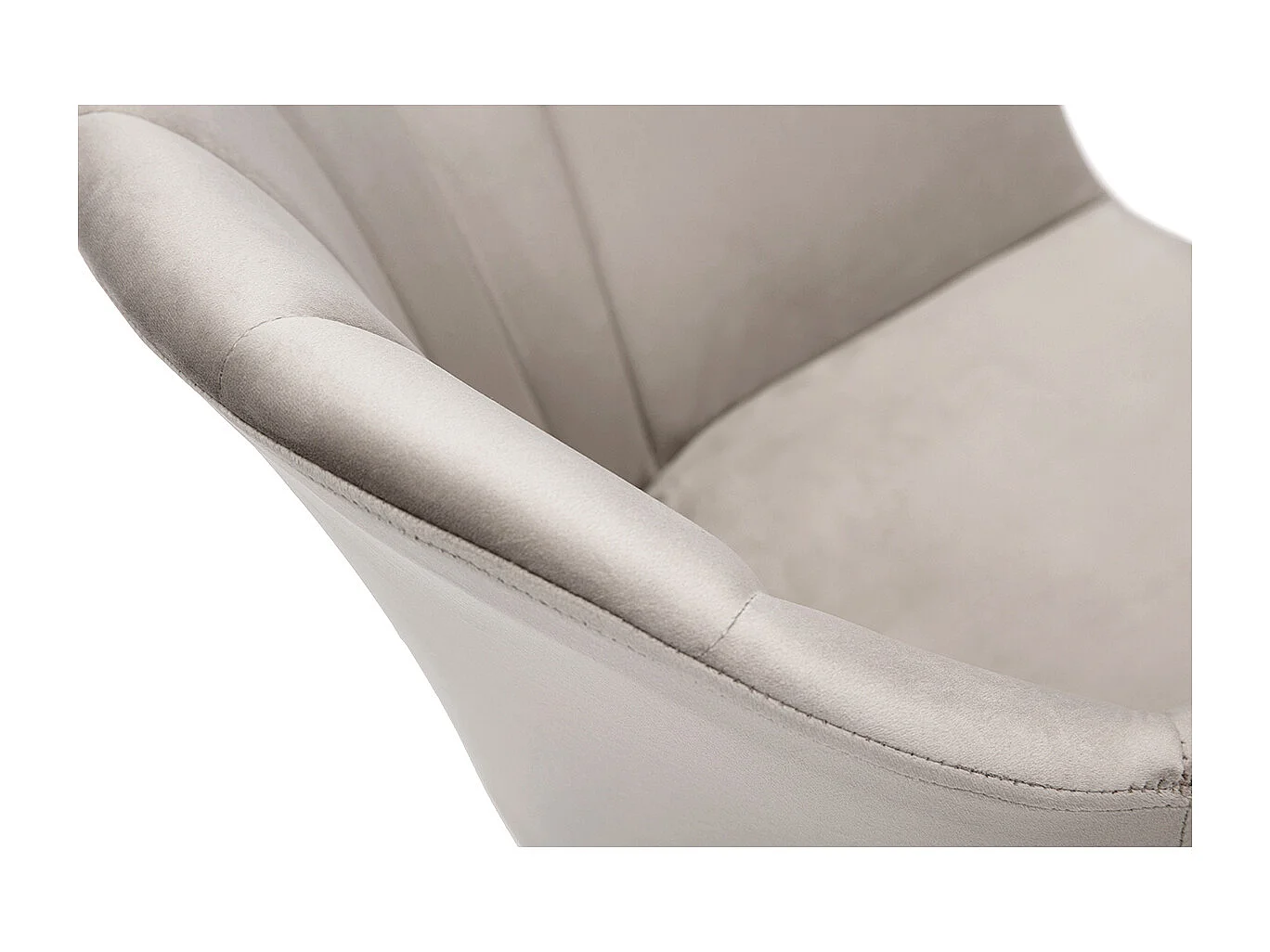 Chaise design en tissu velours taupe et métal noir MILLY