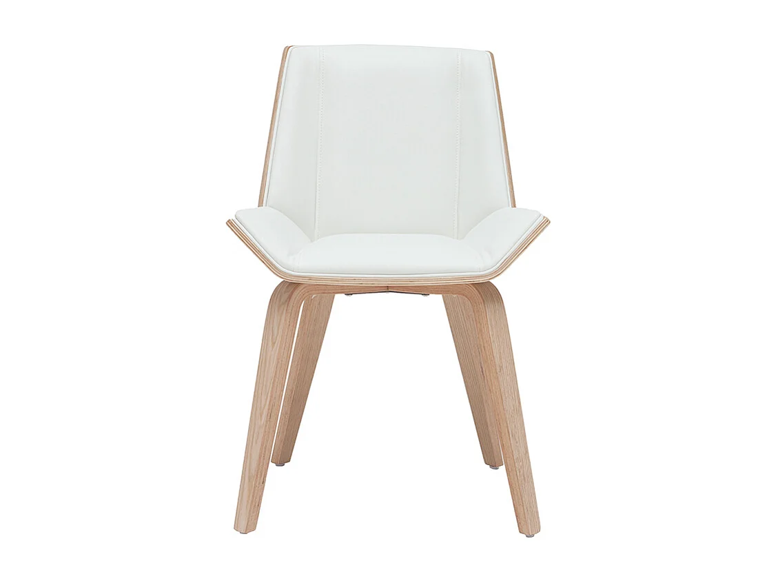 Chaise design blanc et bois clair MELKIOR