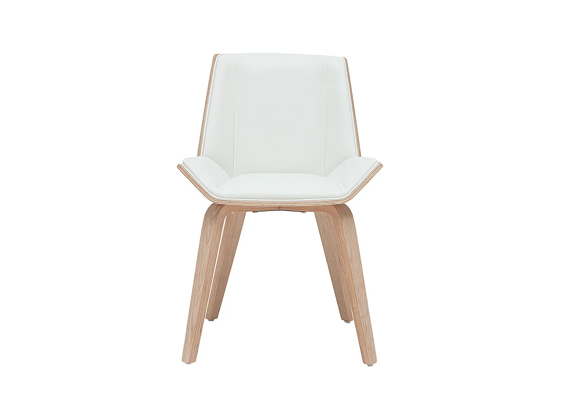 Sedia di design bianca e legno chiaro MELKIOR
