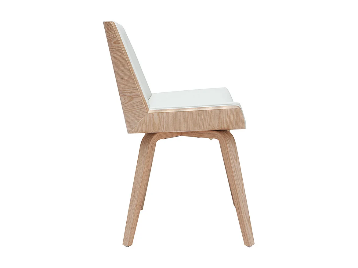 Silla moderna blanca y madera clara MELKIOR