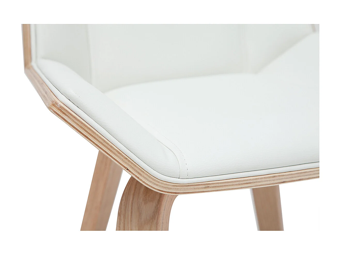Silla moderna blanca y madera clara MELKIOR