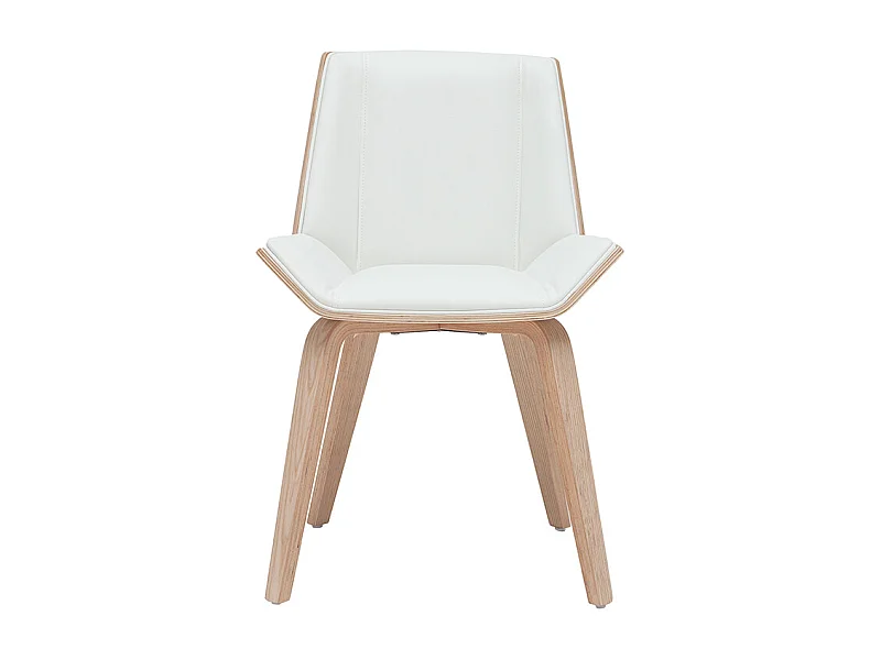 Chaise design blanc et bois clair MELKIOR