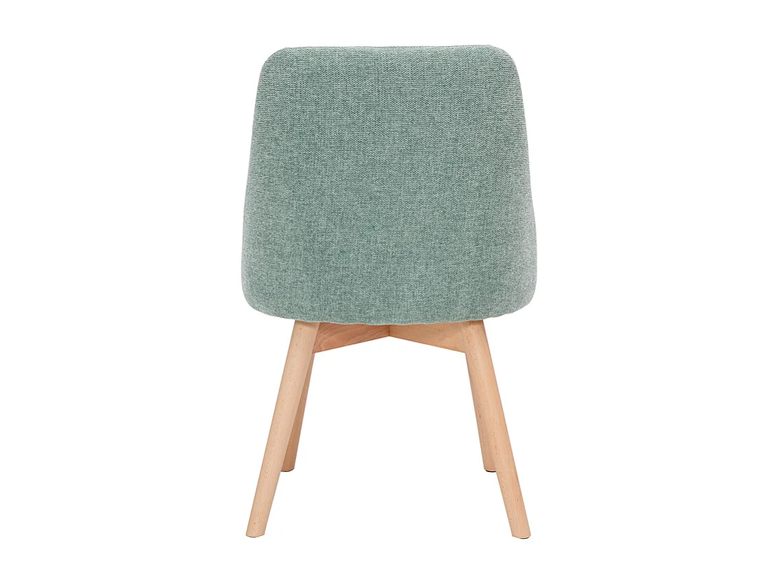 Chaises scandinaves en tissu effet velours texturé vert céladon et bois clair (lot de 2) HIGGINS