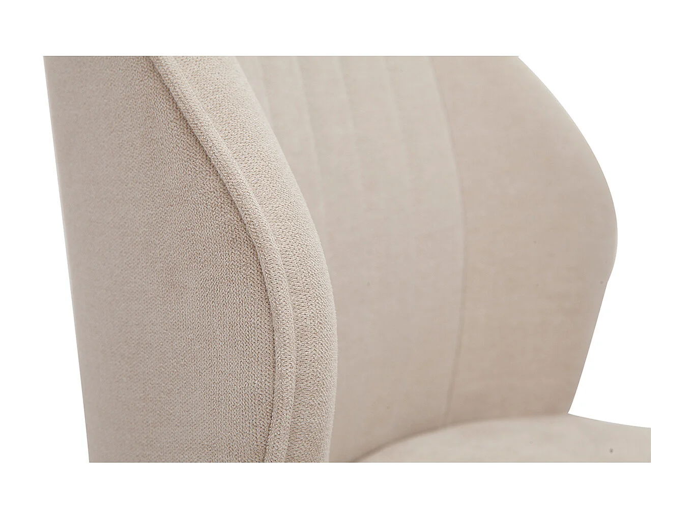 Set de 2 sillas de diseño de tejido efecto aterciopelado beige y metal negro FANETTE