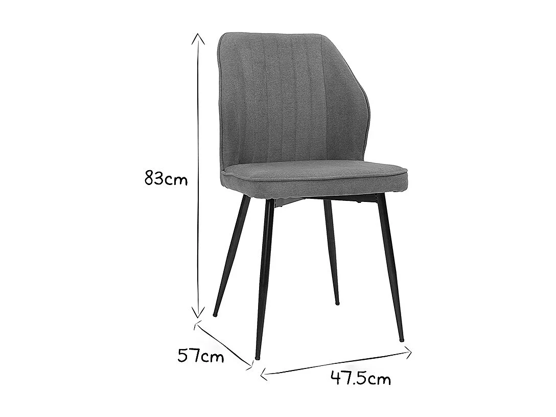 Set de 2 sillas de diseño de tejido efecto aterciopelado beige y metal negro FANETTE