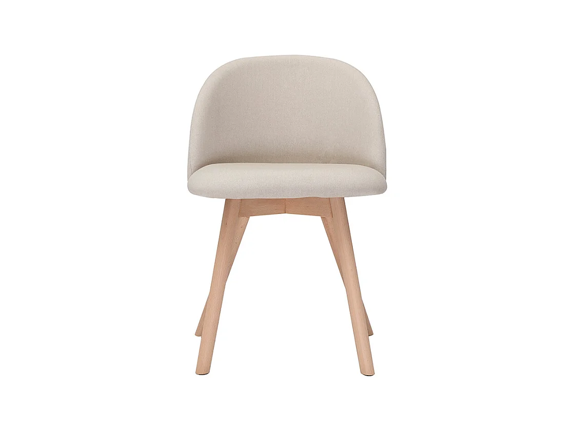 Sedie scandinave in tessuto naturale e legno massello di faggio (set di 2) CELESTE