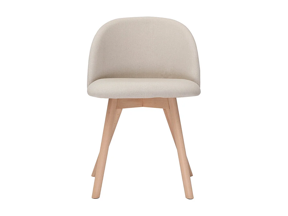 Chaises scandinaves en tissu naturel et bois clair massif (lot de 2) CELESTE