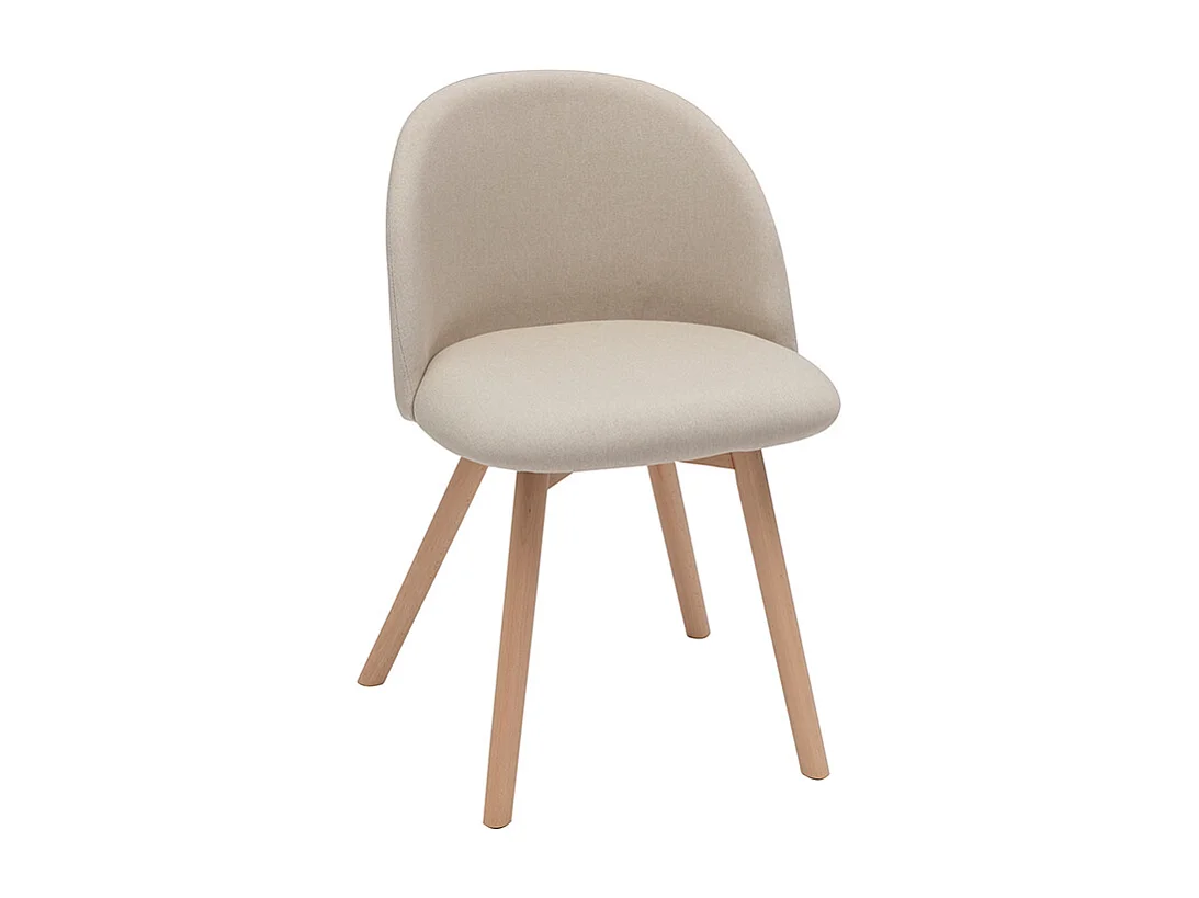 Chaises scandinaves en tissu naturel et bois clair massif (lot de 2) CELESTE