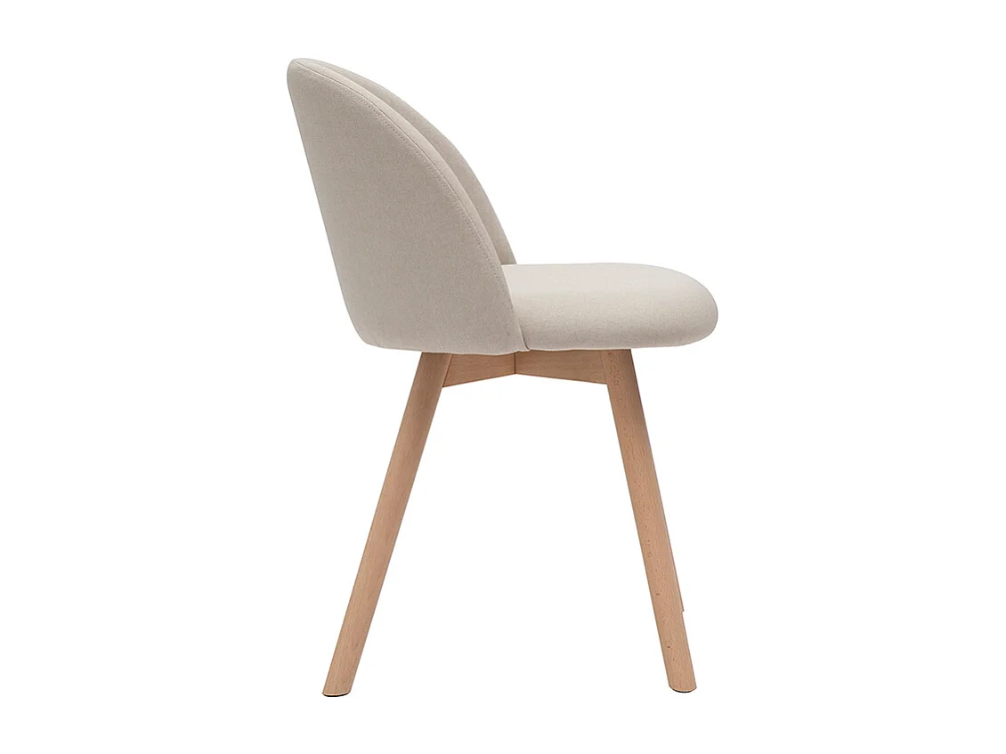 Chaises scandinaves en tissu naturel et bois clair massif (lot de 2) CELESTE