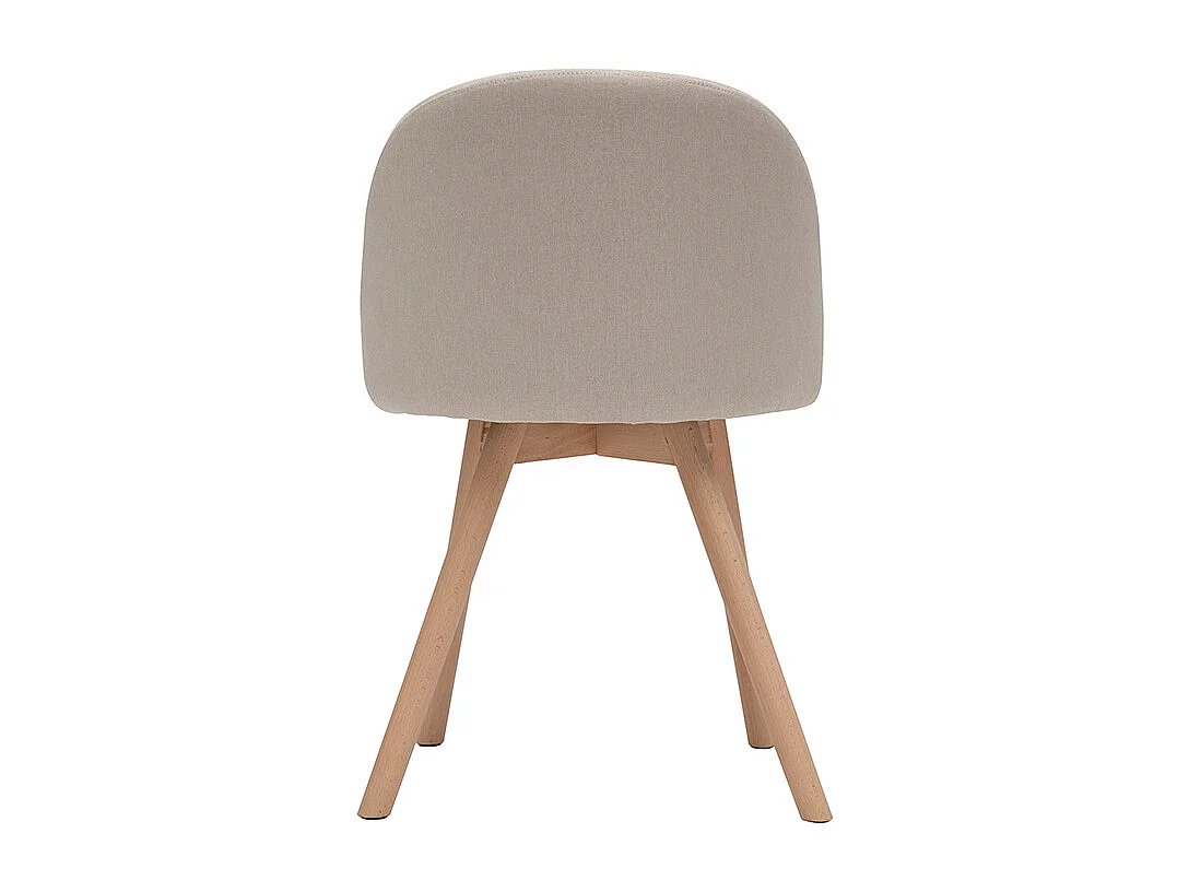 Chaises scandinaves en tissu naturel et bois clair massif (lot de 2) CELESTE