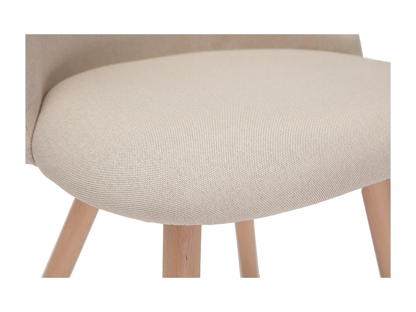 Chaises scandinaves en tissu naturel et bois clair massif (lot de 2) CELESTE