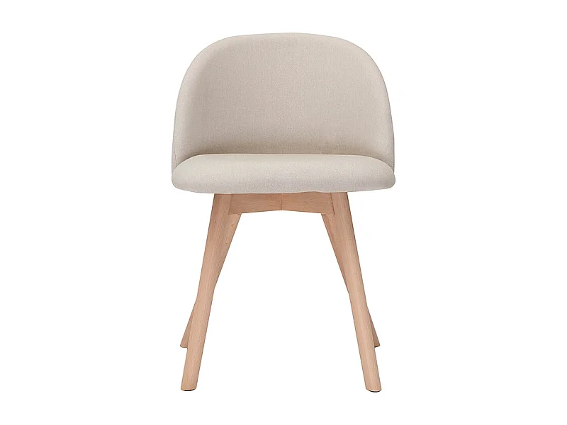Sedie scandinave in tessuto naturale e legno massello di faggio (set di 2) CELESTE