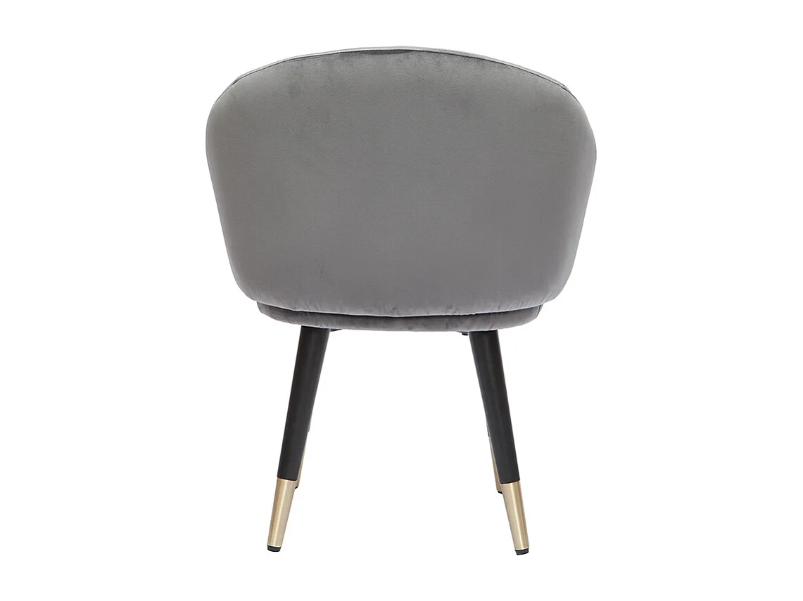 Set de 2 sillas de diseño de terciopelo gris y patas de metal negro BRIZO