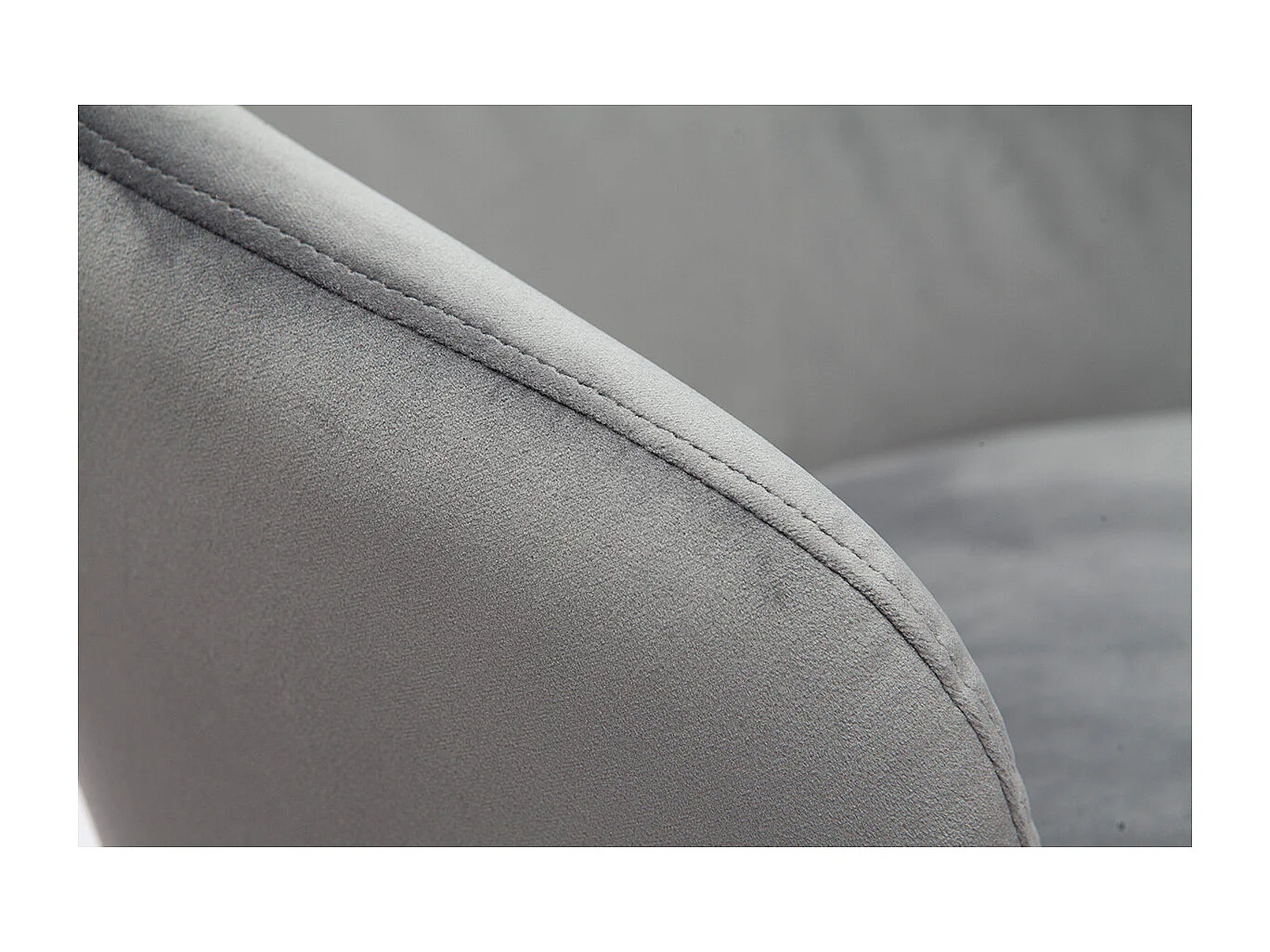 Set de 2 sillas de diseño de terciopelo gris y patas de metal negro BRIZO