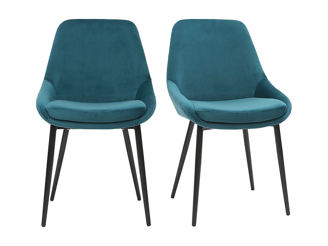 Set di 2 sedie in velluto blu petrolio HOLO