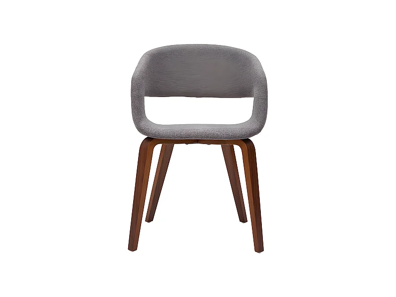 Set de 2 sillas de diseño de tela gris claro con patas de madera oscura SLAM