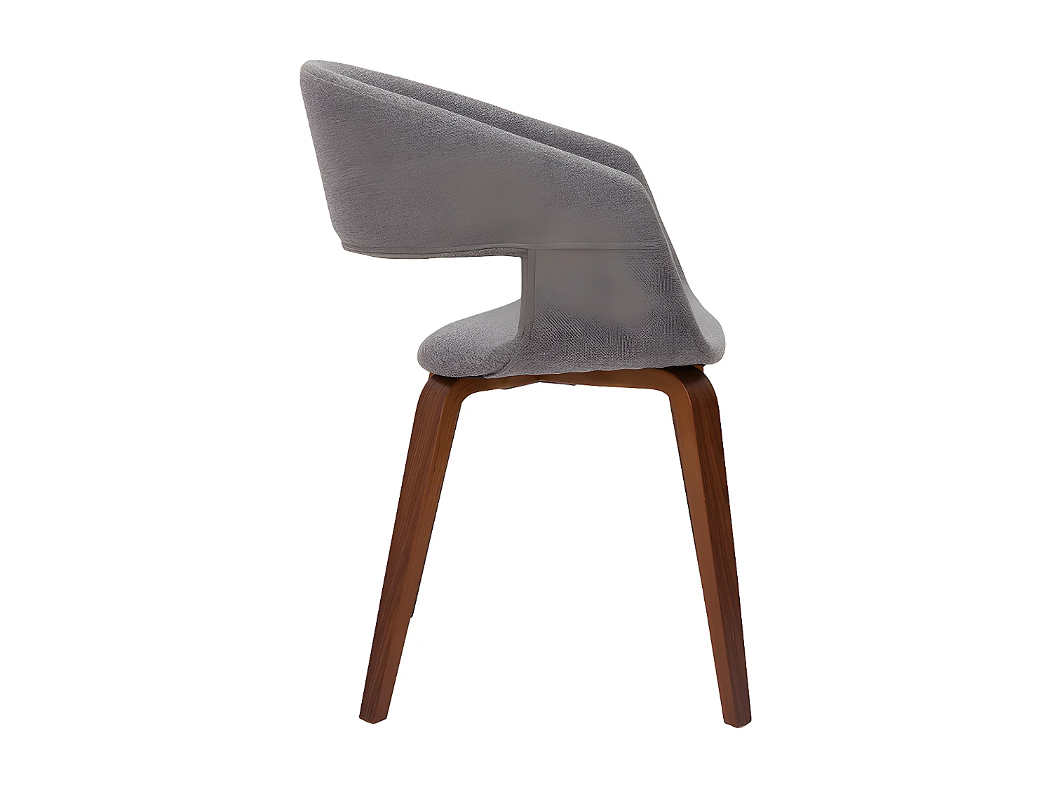 Chaises design en tissu gris et pieds en bois foncé noyer (lot de 2) SLAM