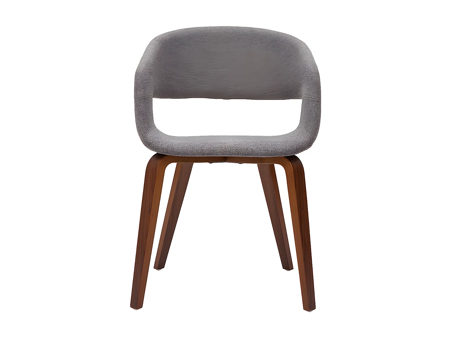 Design-Stühle aus hellgrauem Stoff mit dunklen Holzbeinen (2er-Set) SLAM