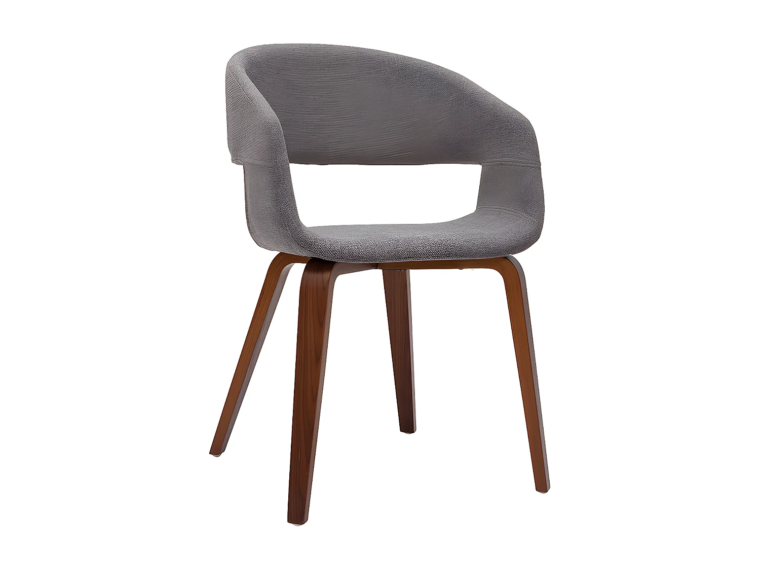 Design-Stühle aus hellgrauem Stoff mit dunklen Holzbeinen (2er-Set) SLAM