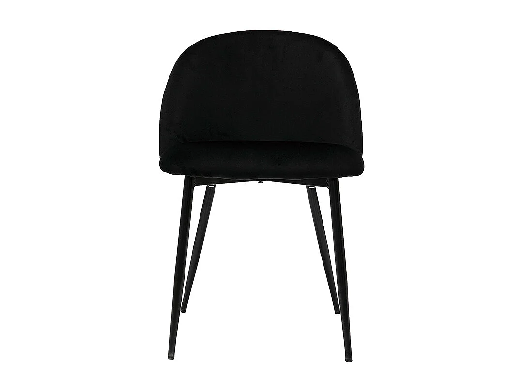 Set de 2 sillas de diseño de terciopelo negro y metal negro CELESTE