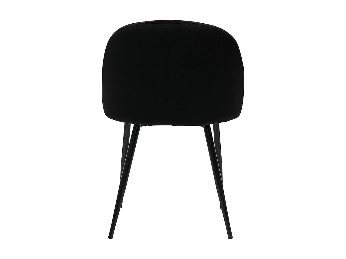 Set de 2 sillas de diseño de terciopelo negro y metal negro CELESTE