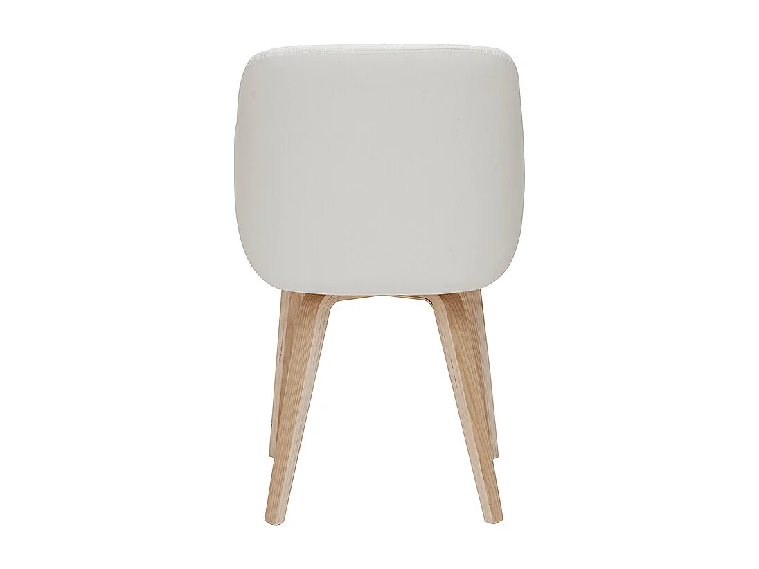 Sedia design bianco e legno chiaro LUCIEN