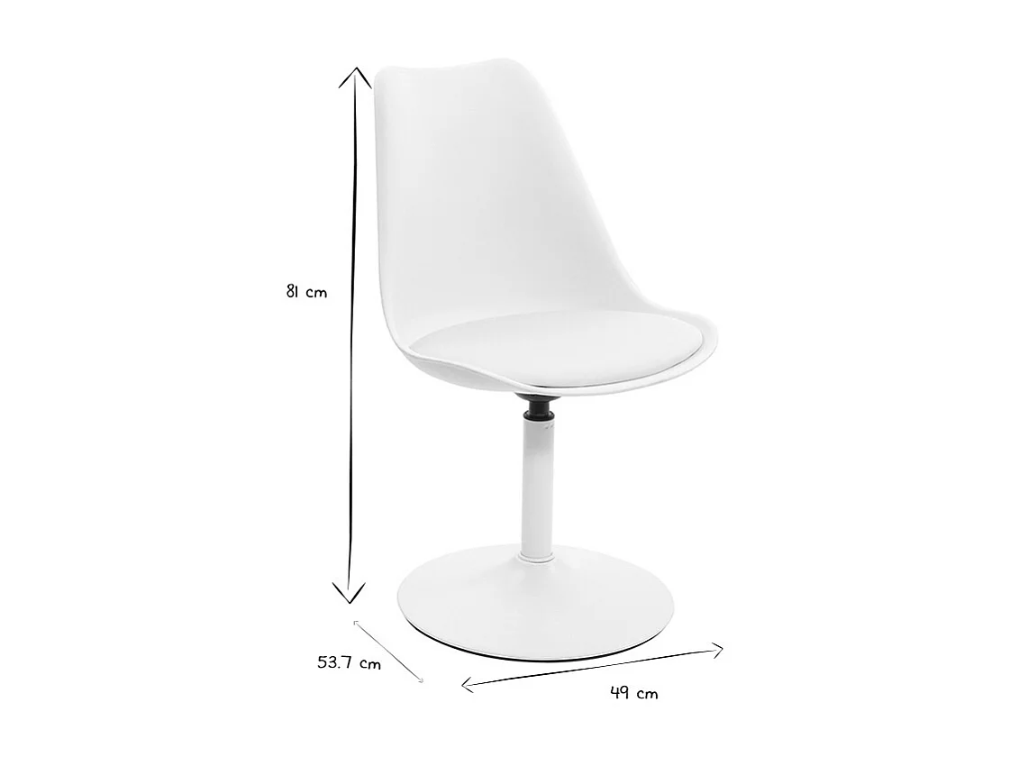 Sedia STEEVY V2 bianca opaca girevole