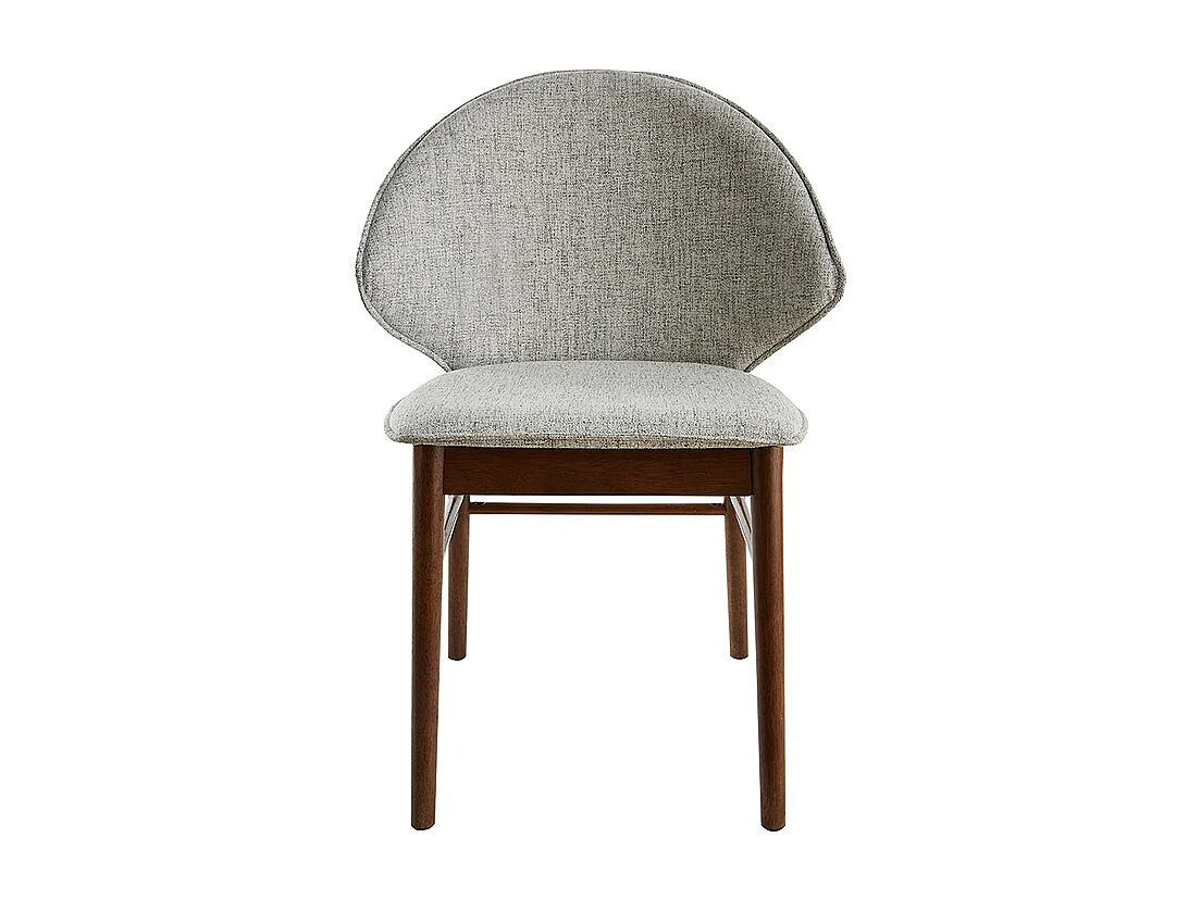 Chaises vintage en tissu gris clair et bois foncé (lot de 2) SPIKE