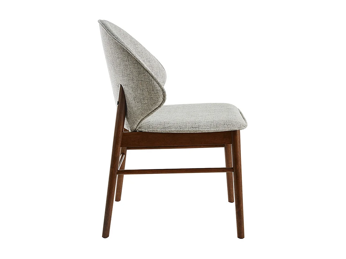 Chaises vintage en tissu gris clair et bois foncé (lot de 2) SPIKE