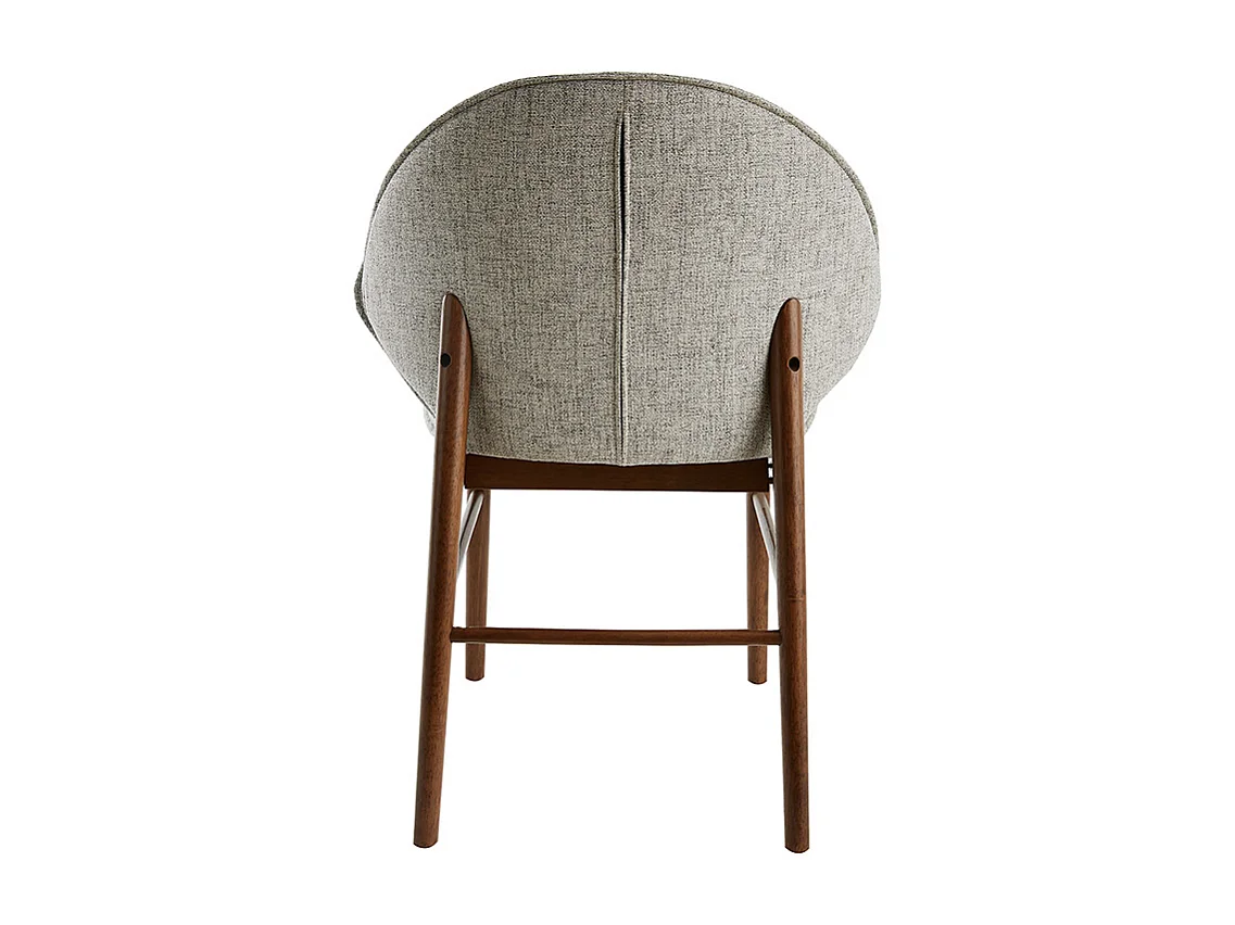 Chaises vintage en tissu gris clair et bois foncé (lot de 2) SPIKE