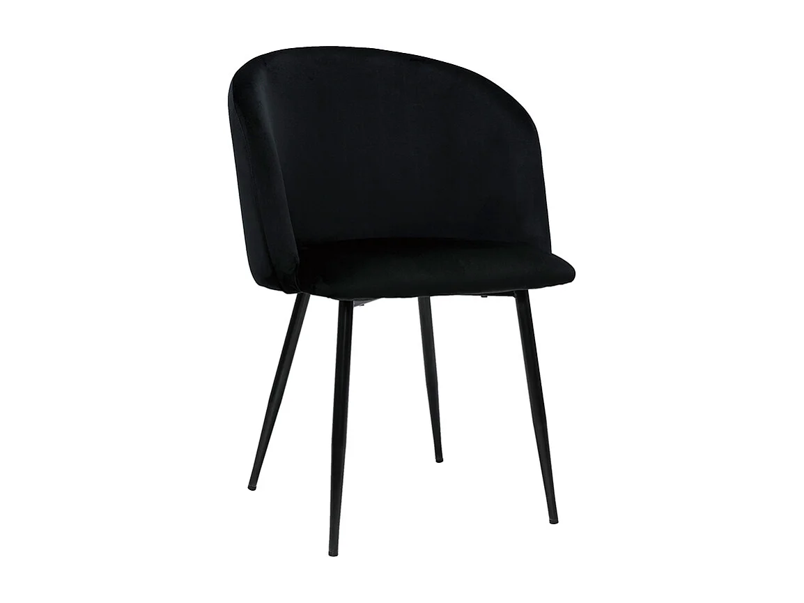 Chaises design noires en tissu velours et métal (lot de 2) VANITY