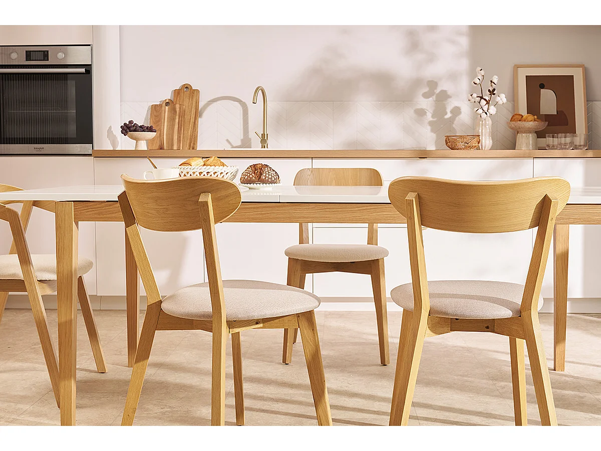 Chaises vintage en bois clair chêne et noir (lot de 2) DOVE