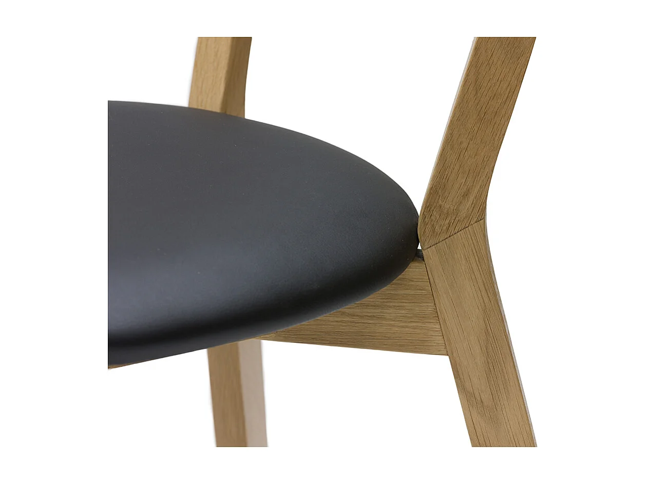 Chaises vintage en bois clair chêne et noir (lot de 2) DOVE