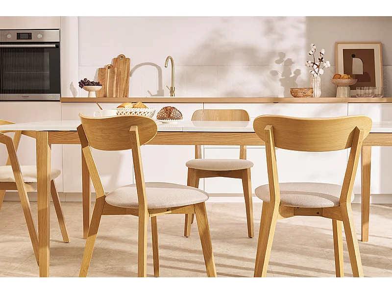 Chaises vintage en bois clair chêne et noir (lot de 2) DOVE