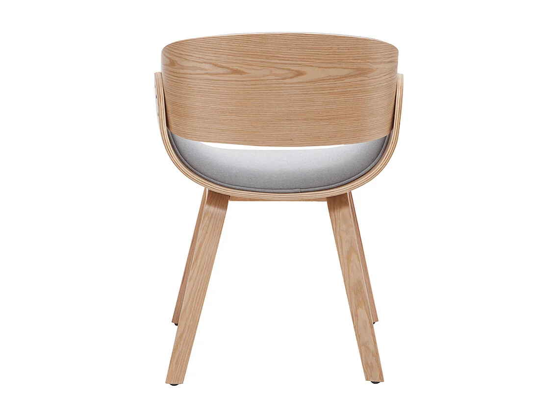 Sedia design in tessuto grigio e legno chiaro BENT