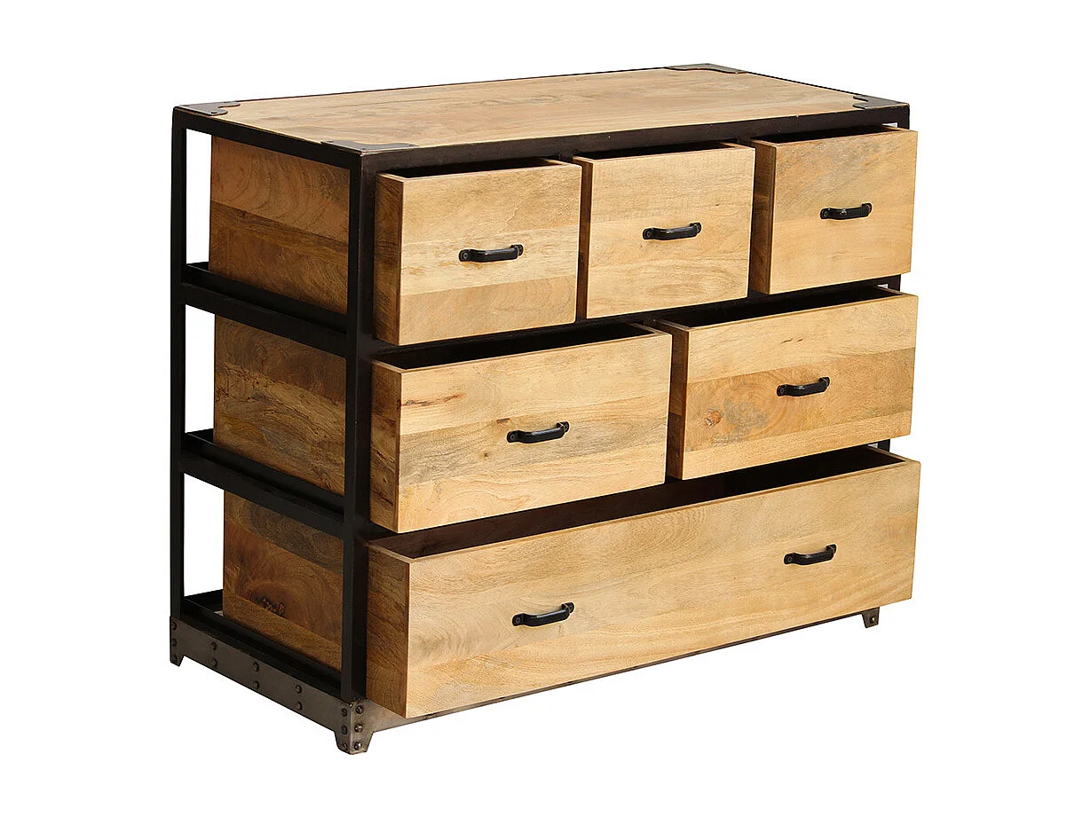 Cómoda industrial madera maciza INDUSTRIA